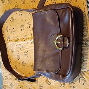 Coach Bedford Mahogany Dark Brown Leather  Bag F7D 4164